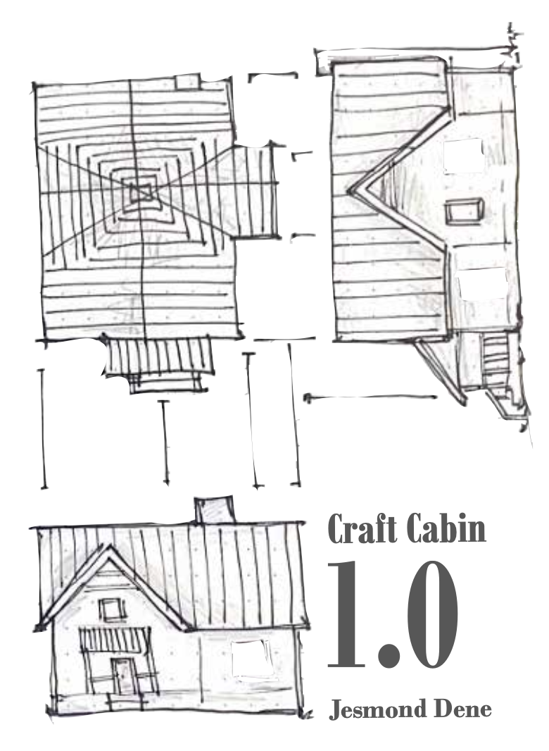 Craft Cabin roof geometry studies and elevation sketches